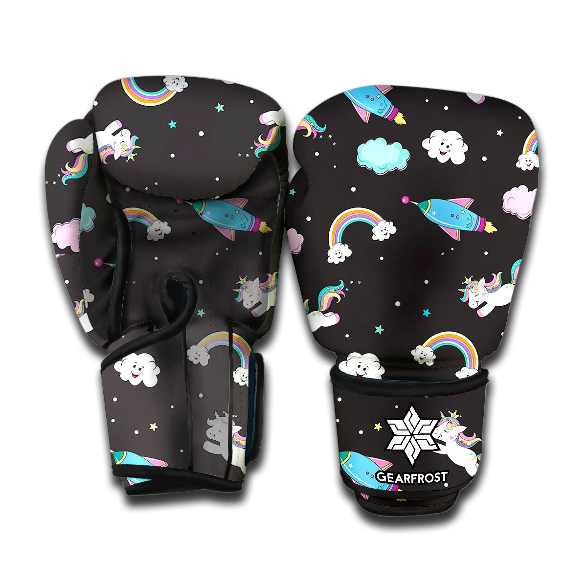 Star Space Unicorn Pattern Print Boxing Gloves