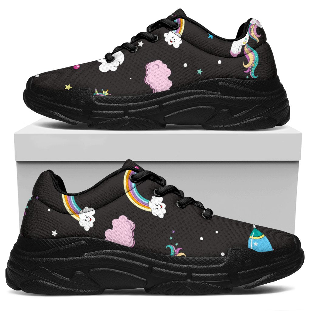 Star Space Unicorn Pattern Print Chunky Sneakers