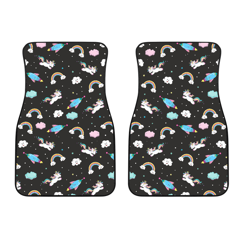 Star Space Unicorn Pattern Print Front Car Floor Mats