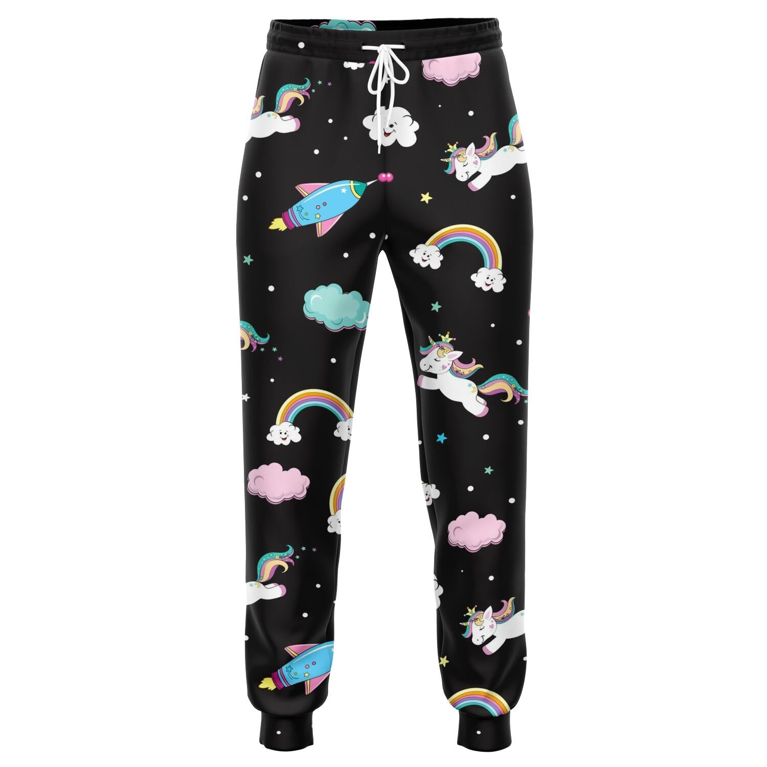 Star Space Unicorn Pattern Print Jogger Pants