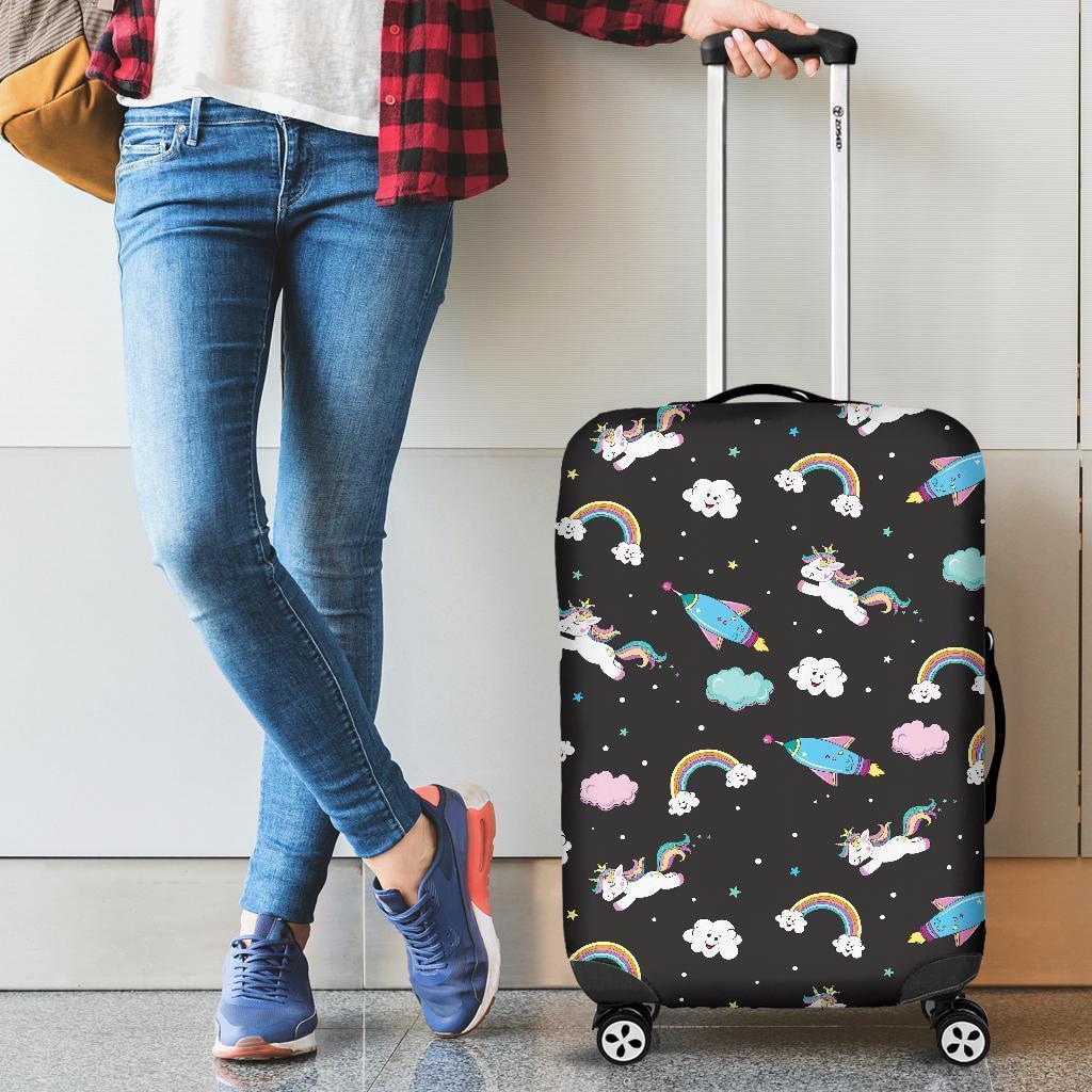 Star Space Unicorn Pattern Print Luggage Cover