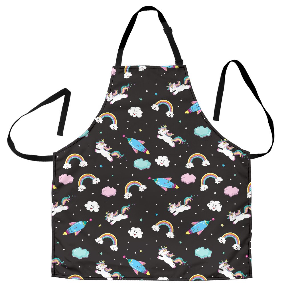 Star Space Unicorn Pattern Print Men's Apron