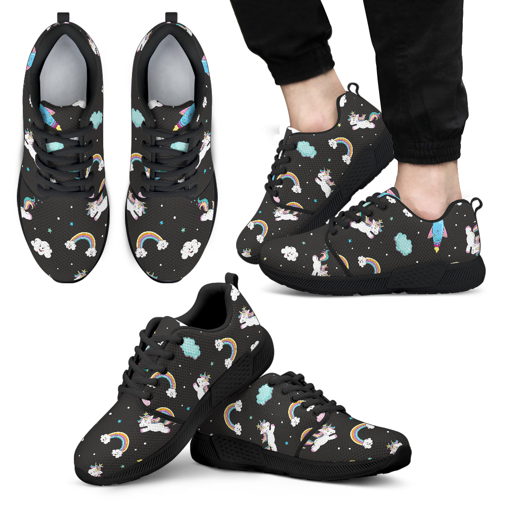 Star Space Unicorn Pattern Print Men's Athletic Shoes