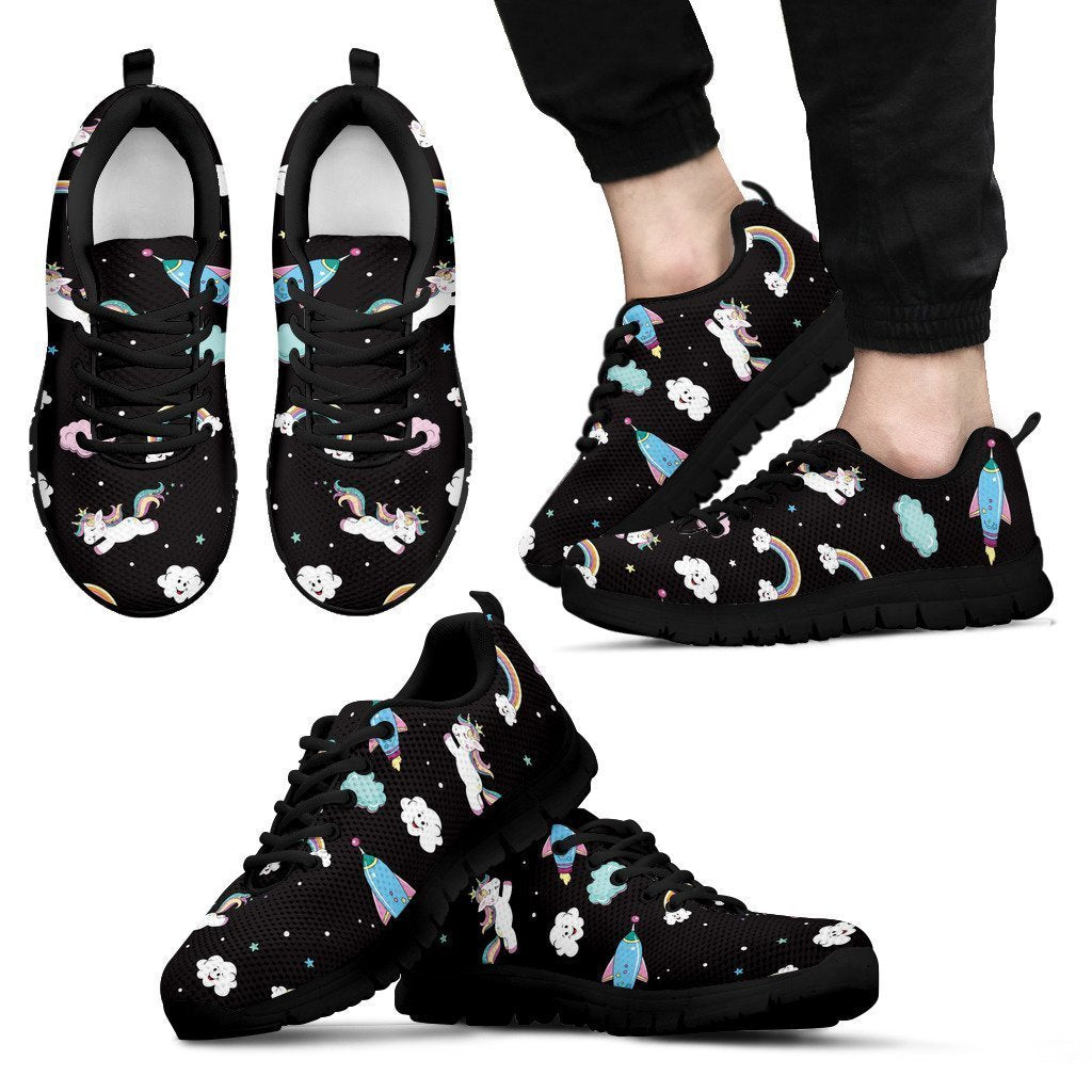 Star Space Unicorn Pattern Print Men's Sneakers