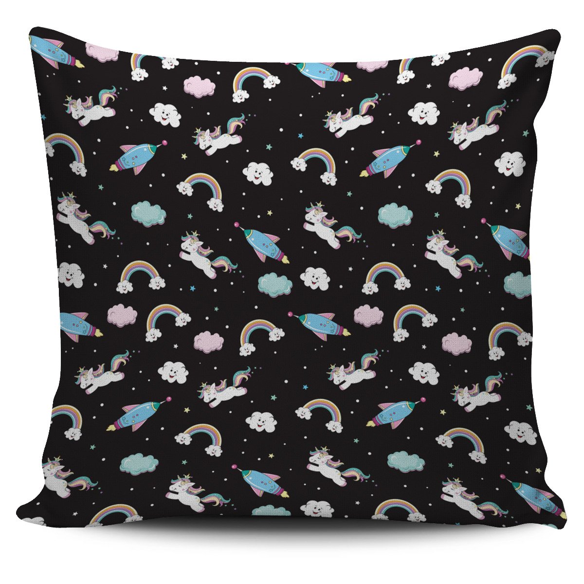 Star Space Unicorn Pattern Print Pillow Cover