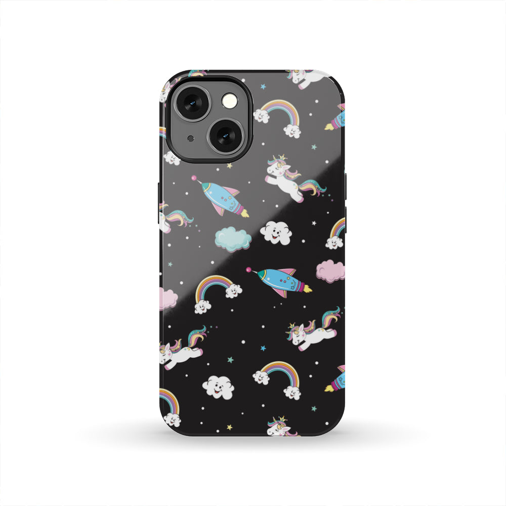 Star Space Unicorn Pattern Print Tough Phone Case