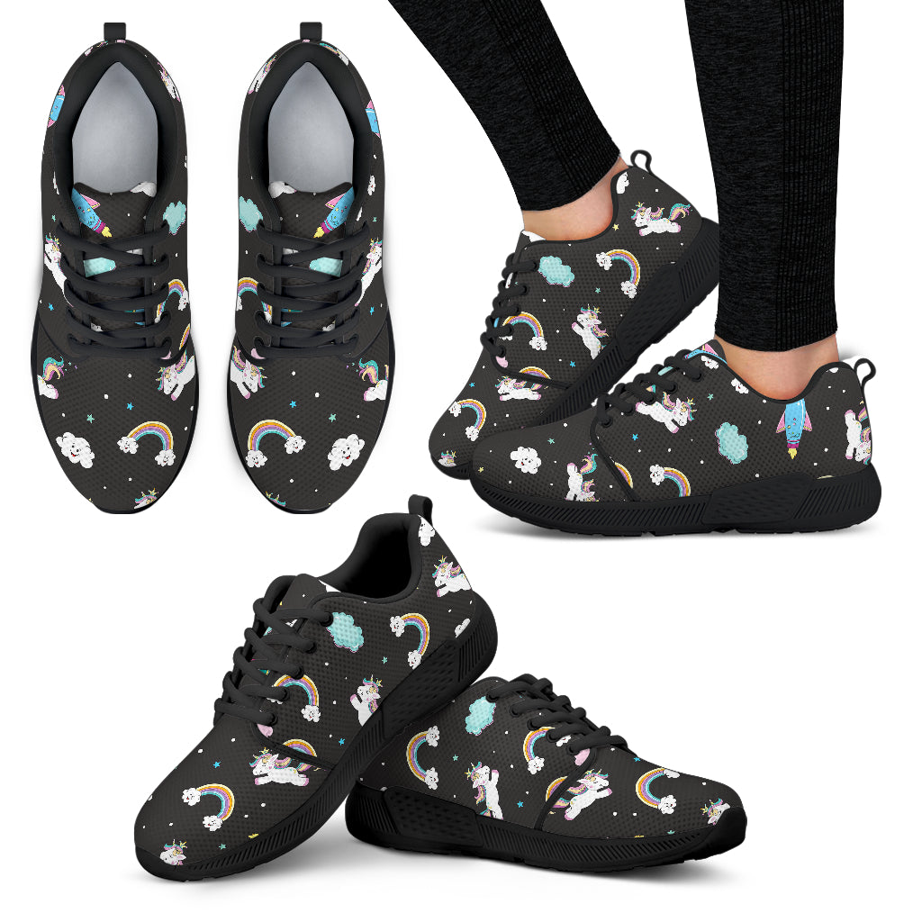 Star Space Unicorn Pattern Print Women's Athletic Shoes