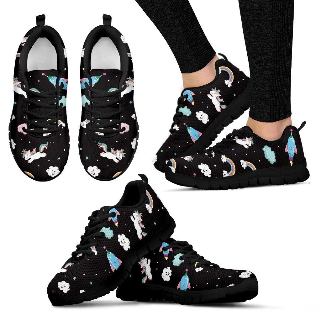 Star Space Unicorn Pattern Print Women's Sneakers