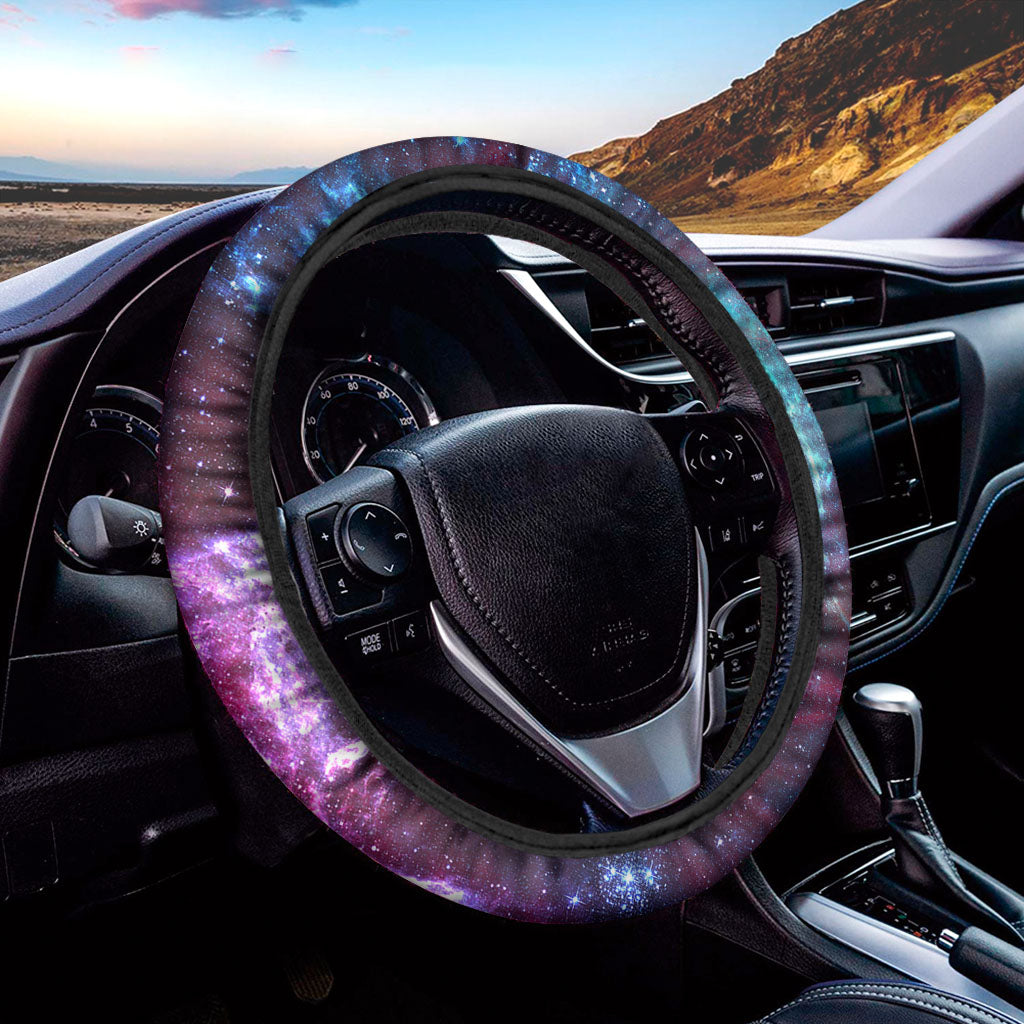 Starfield Nebula Galaxy Space Print Car Steering Wheel Cover