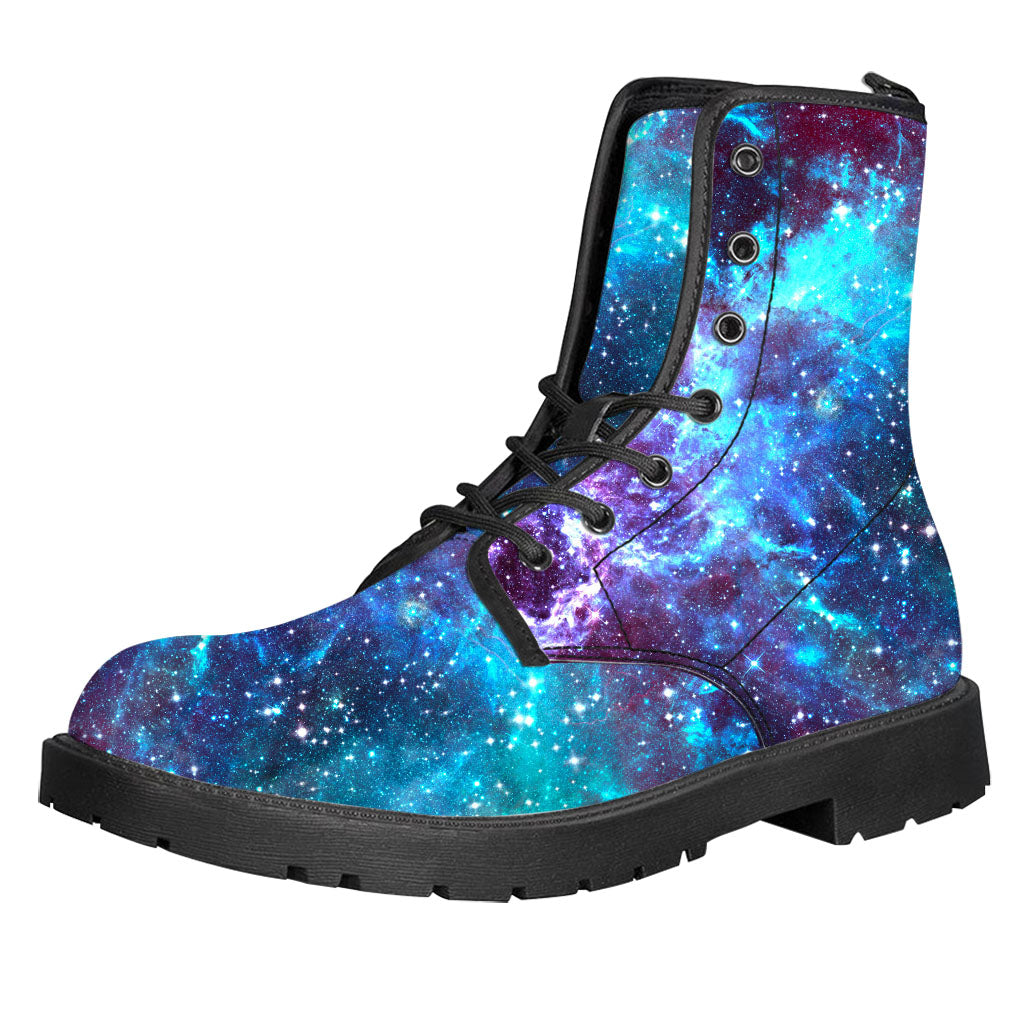 Starfield Nebula Galaxy Space Print Leather Boots