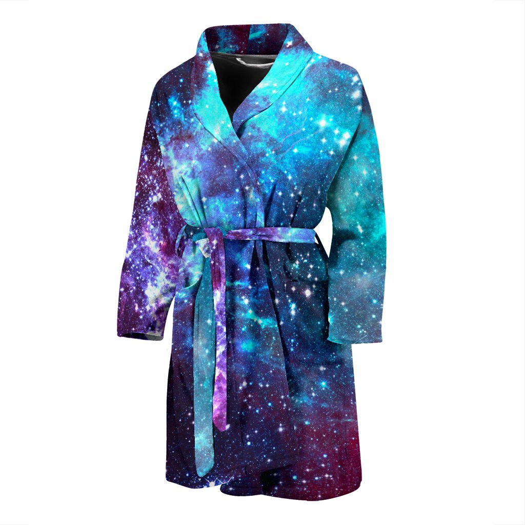 Starfield Nebula Galaxy Space Print Men's Bathrobe