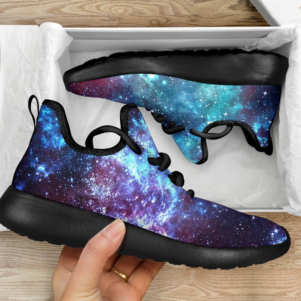 Starfield Nebula Galaxy Space Print Mesh Knit Shoes