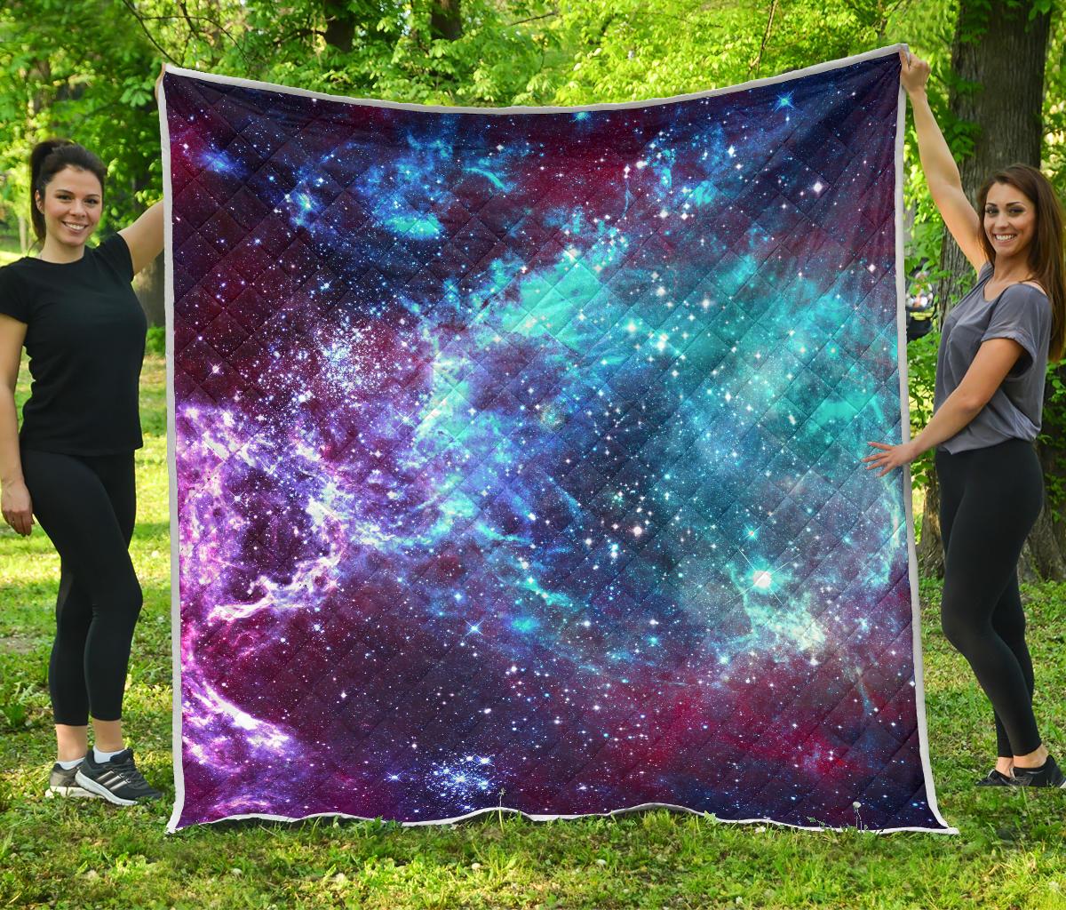 Starfield Nebula Galaxy Space Print Quilt