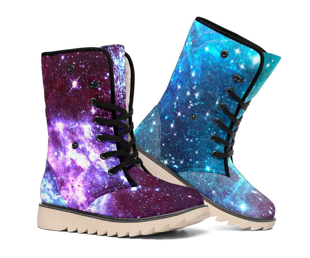 Starfield Nebula Galaxy Space Print Winter Boots