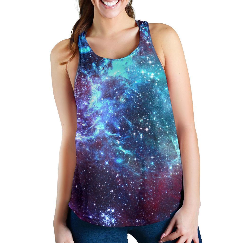 Starfield Nebula Galaxy Space Print Women's Racerback Tank Top