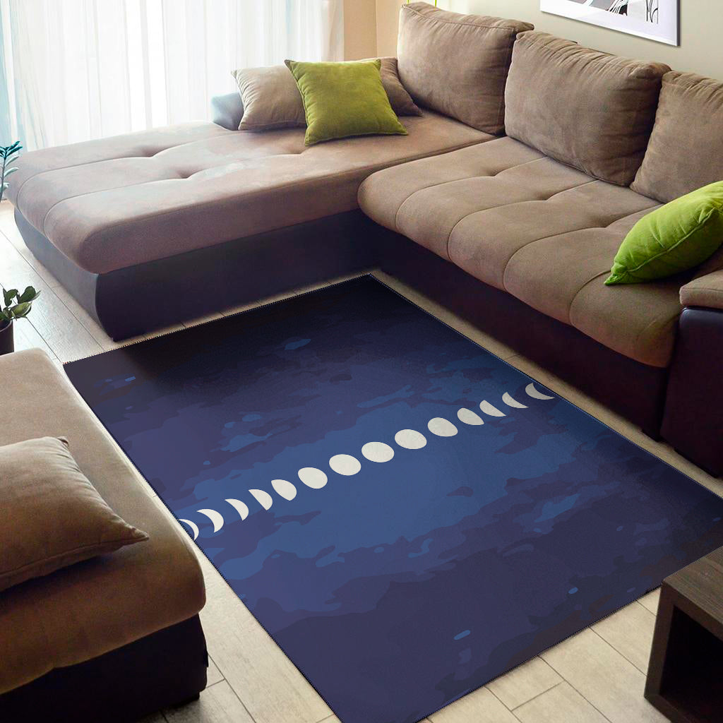 Starry Sky Lunar Phase Print Area Rug