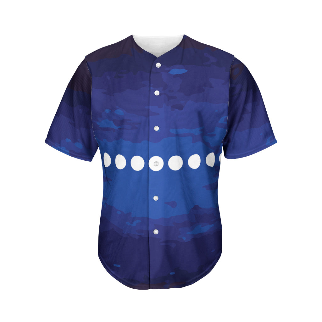 Starry Sky Lunar Phase Print Men's Baseball Jersey