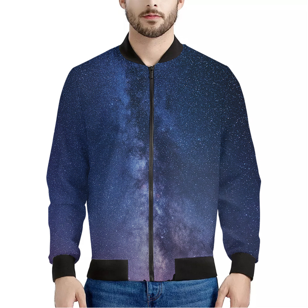 Stars Night Milky Way Print Men's Bomber Jacket