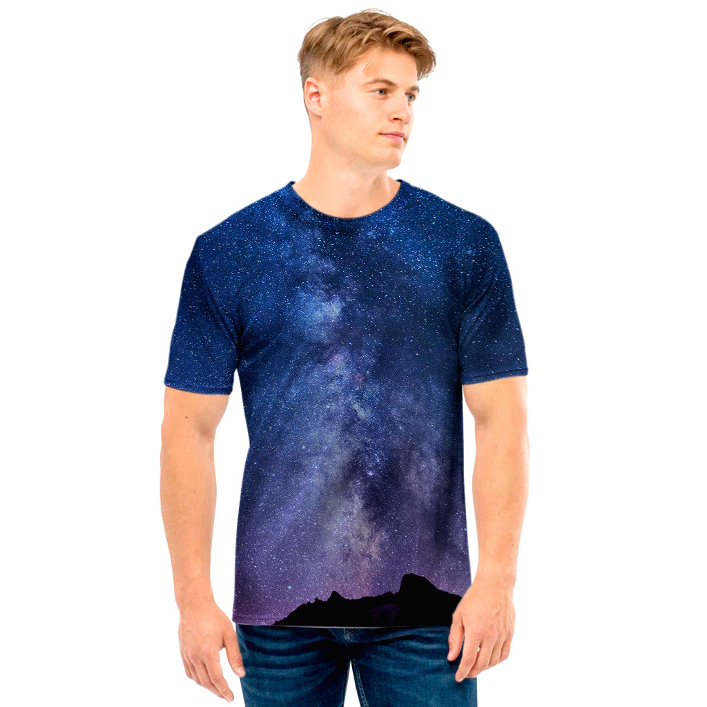 Stars Night Milky Way Print Men's T-Shirt