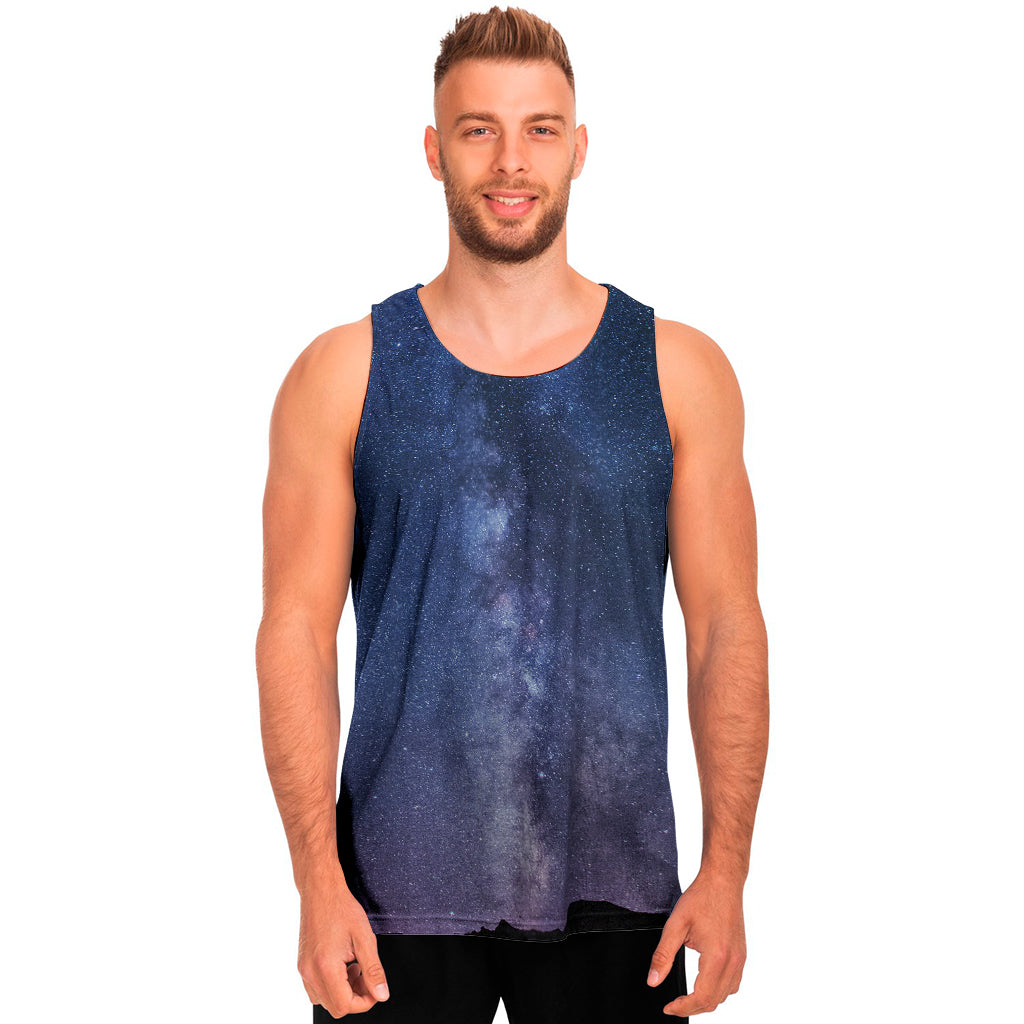 Stars Night Milky Way Print Men's Tank Top