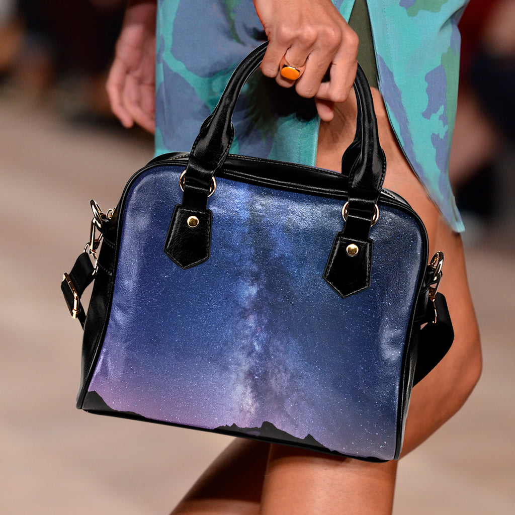 Stars Night Milky Way Print Shoulder Handbag