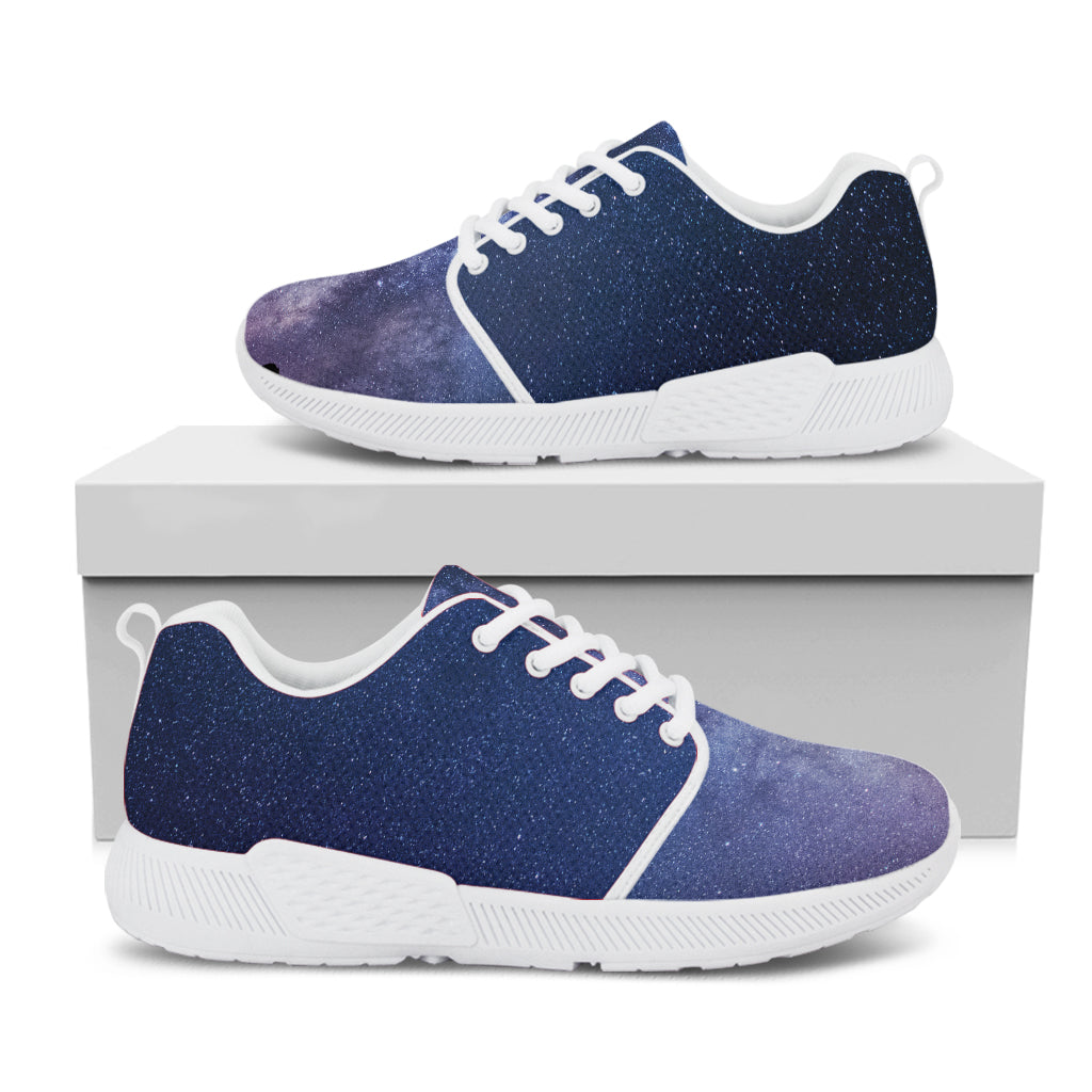 Stars Night Milky Way Print White Athletic Shoes