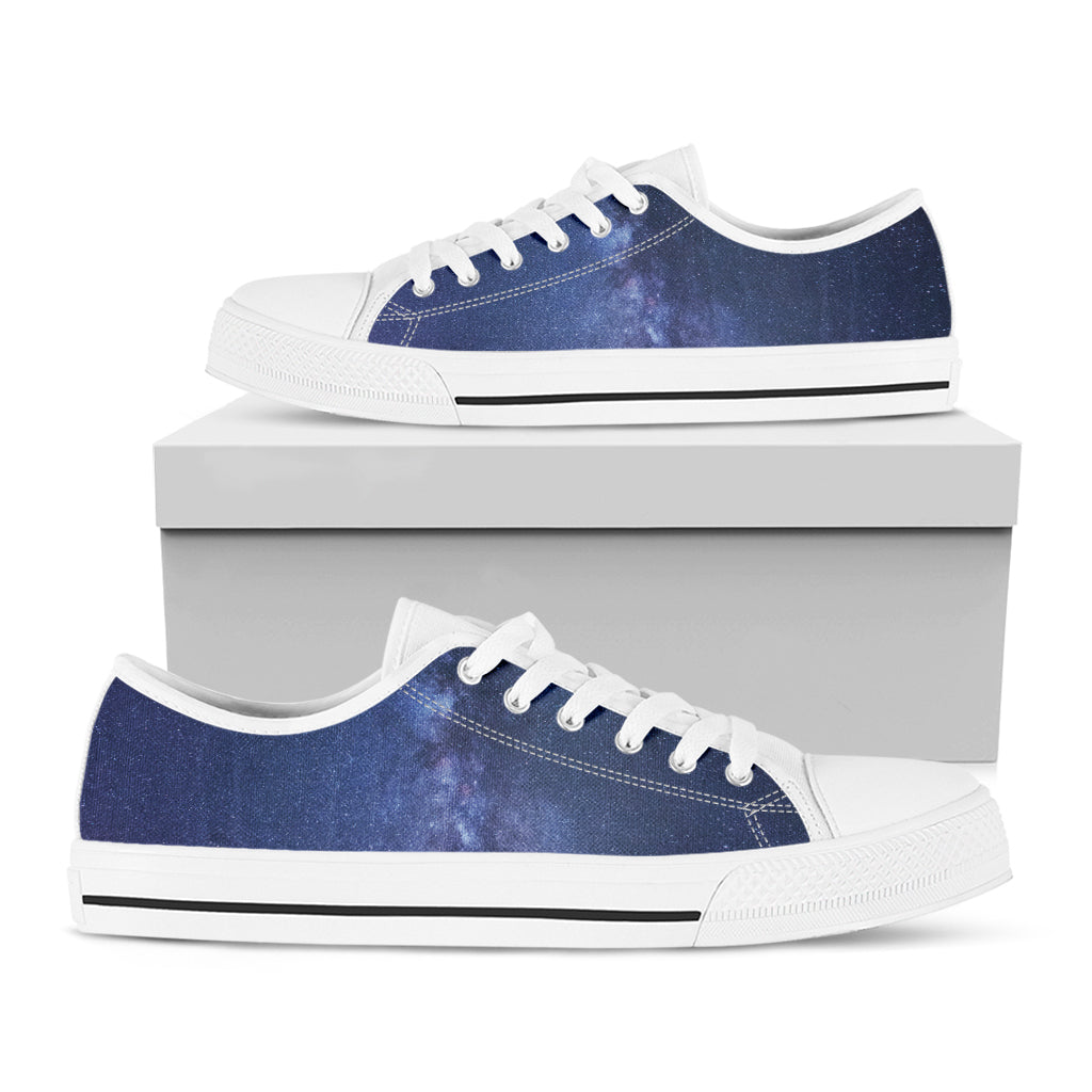 Stars Night Milky Way Print White Low Top Shoes