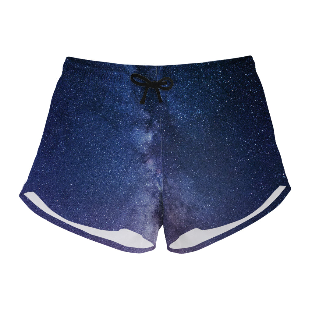 Stars Night Milky Way Print Women's Shorts