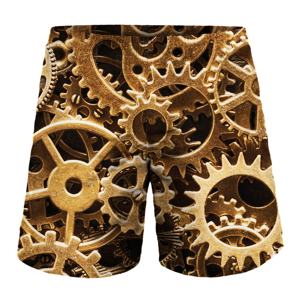 Steampunk Brass Cogs And Gears Print Men's Shorts