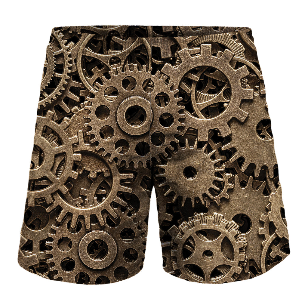 Steampunk Brass Gears And Cogs Print Men's Shorts