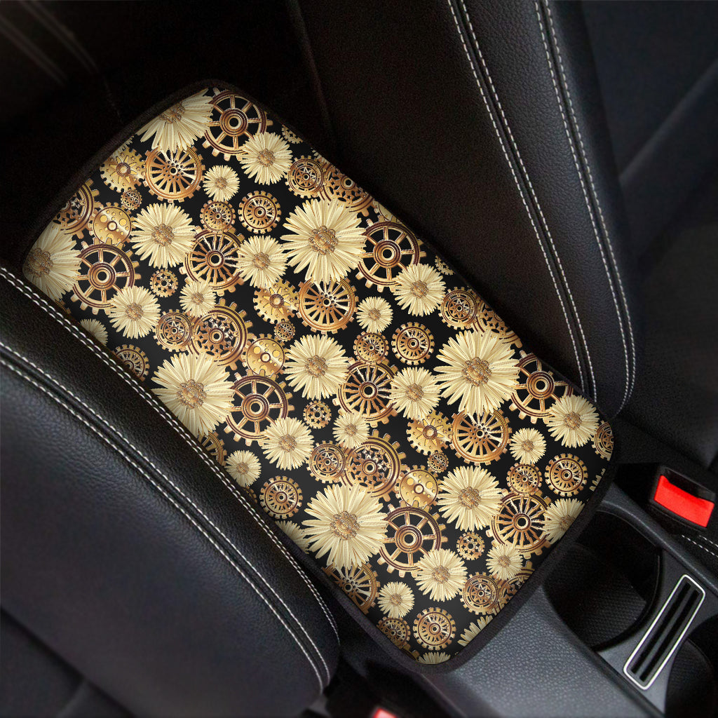 Steampunk Chamomile Pattern Print Car Center Console Cover