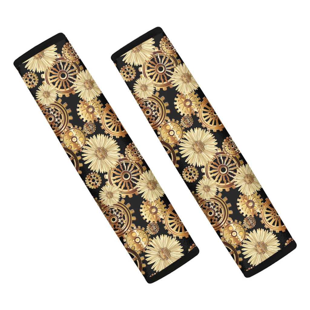 Steampunk Chamomile Pattern Print Car Seat Belt Covers