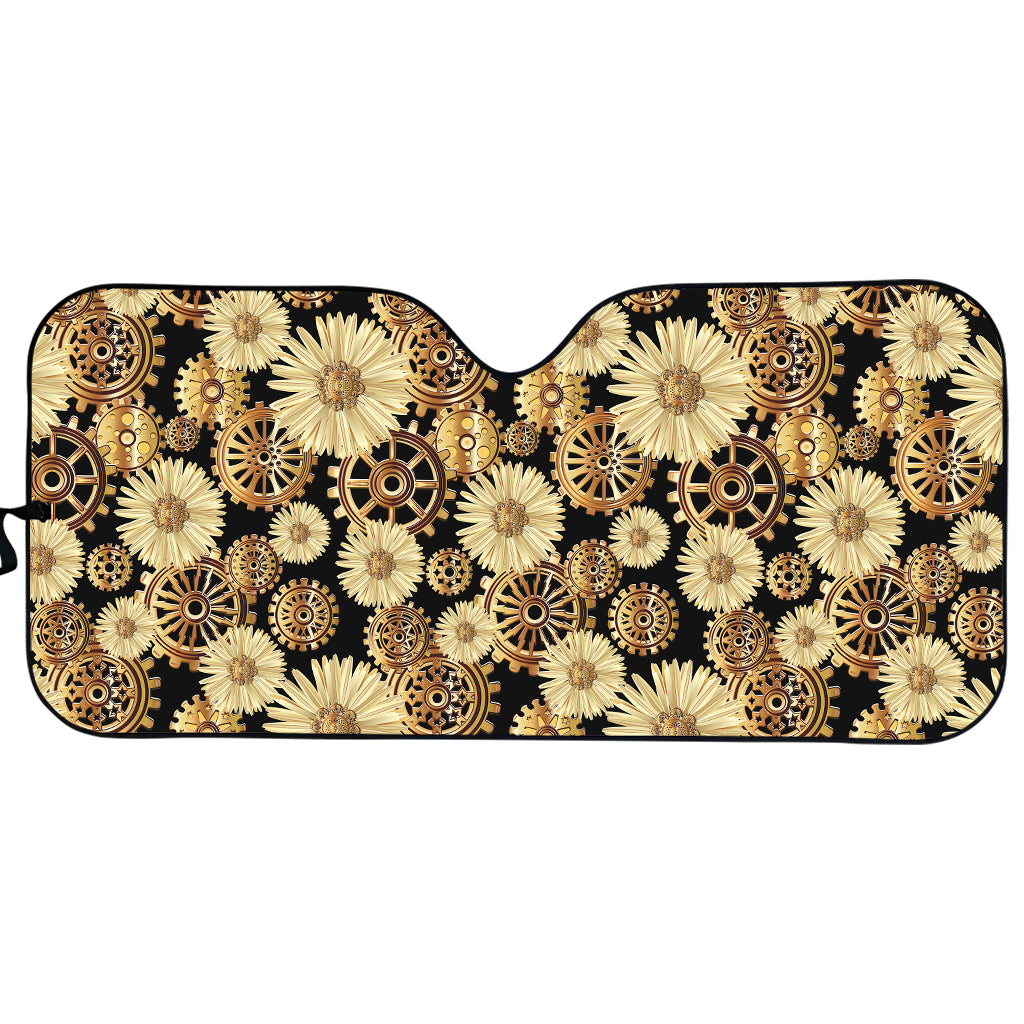 Steampunk Chamomile Pattern Print Car Sun Shade