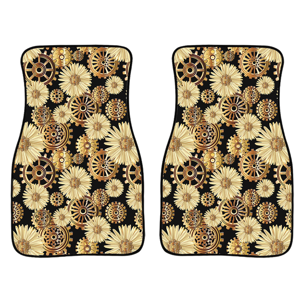 Steampunk Chamomile Pattern Print Front Car Floor Mats