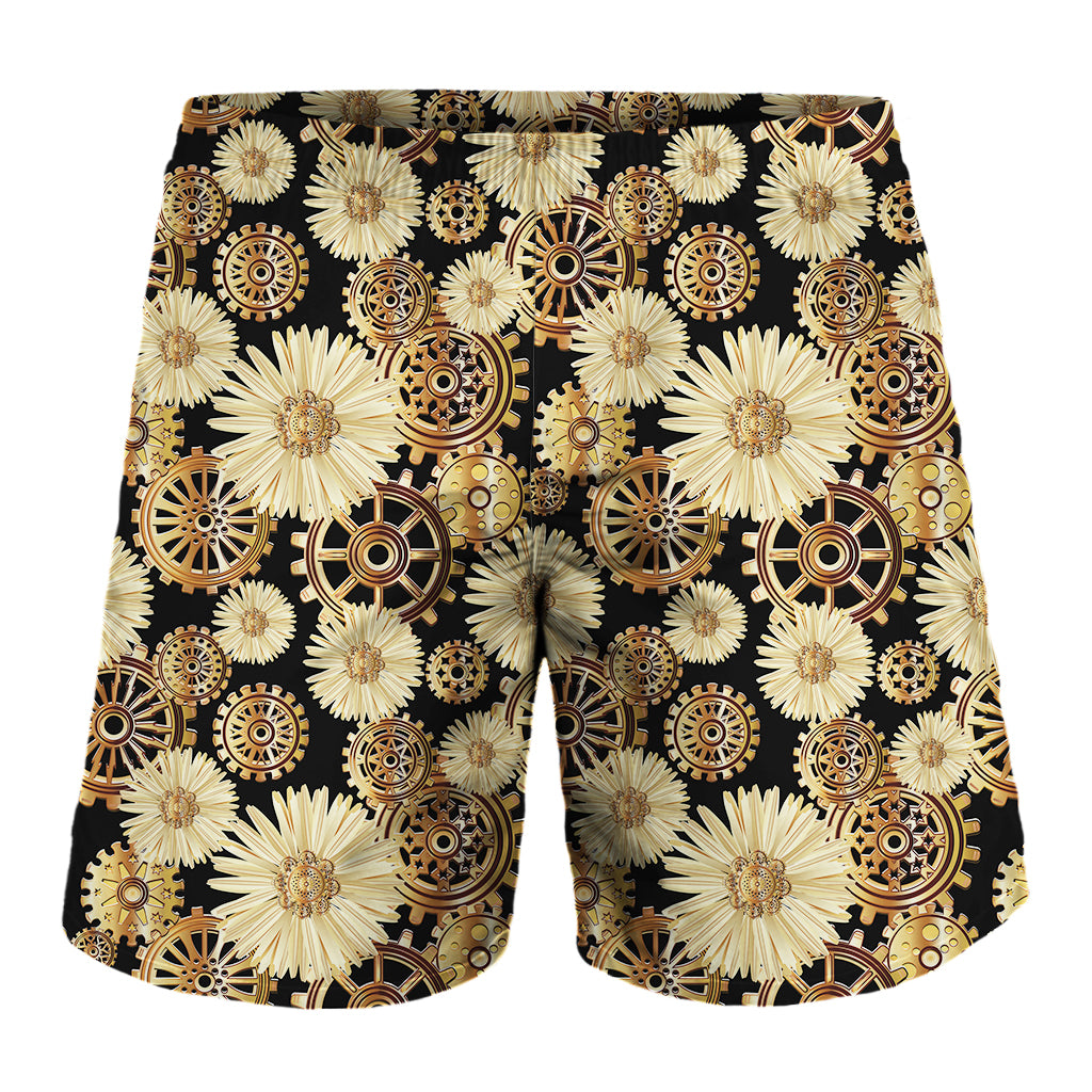 Steampunk Chamomile Pattern Print Men's Shorts