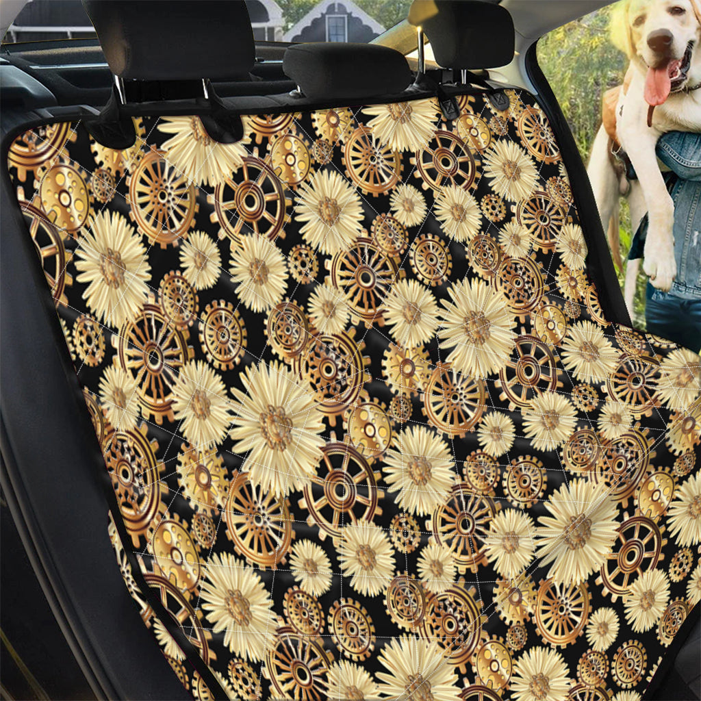 Steampunk Chamomile Pattern Print Pet Car Back Seat Cover