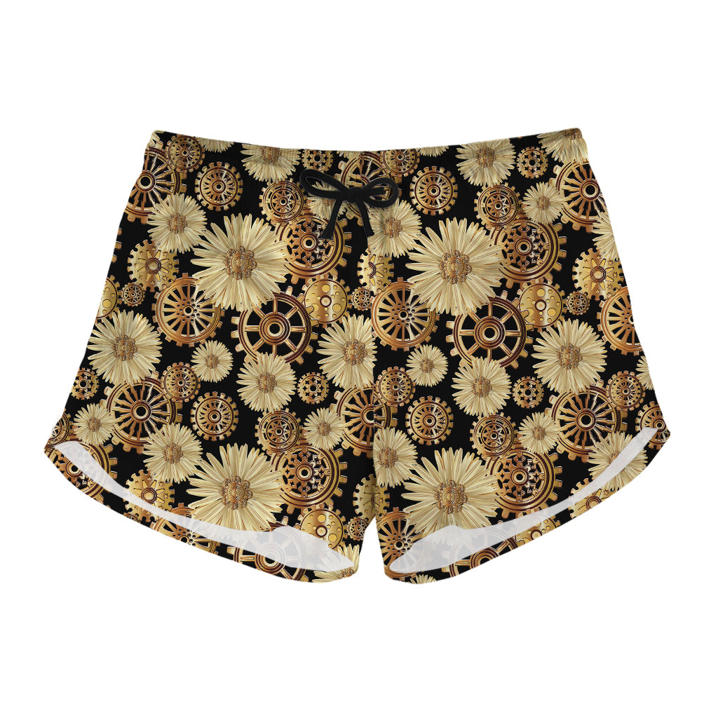 Steampunk Chamomile Pattern Print Women's Shorts