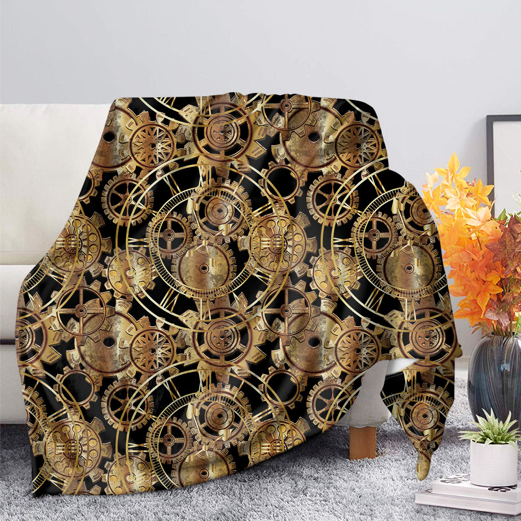 Steampunk Clock Gears Print Blanket