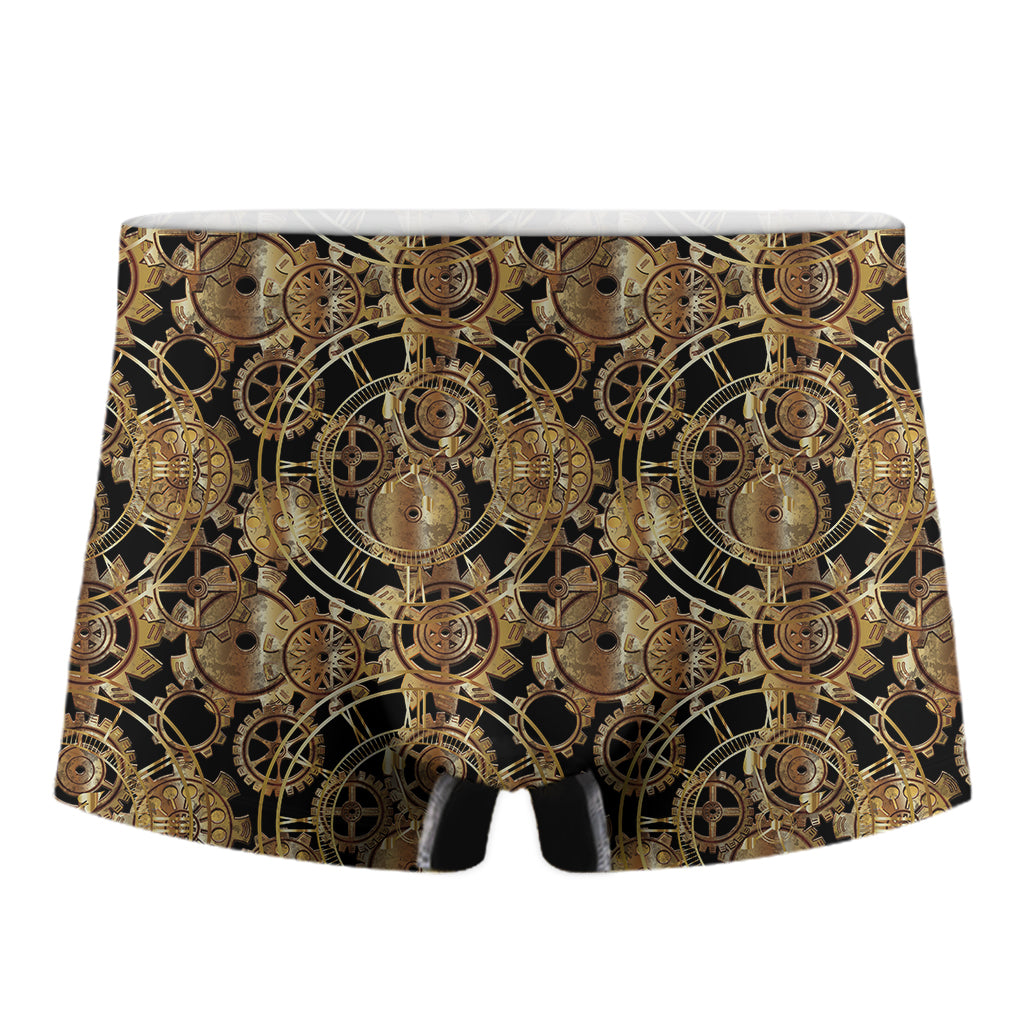 Steampunk Clock Gears Print Men's Boxer Briefs