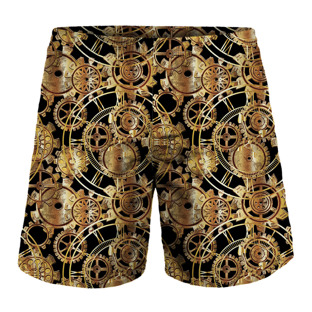 Steampunk Clock Gears Print Men's Shorts