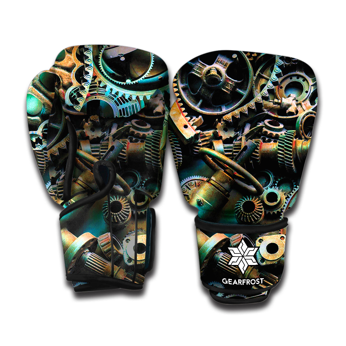 Steampunk Cogs And Gears Print Boxing Gloves