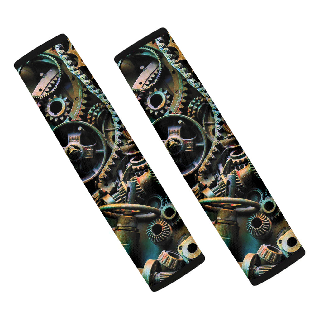 Steampunk Cogs And Gears Print Car Seat Belt Covers