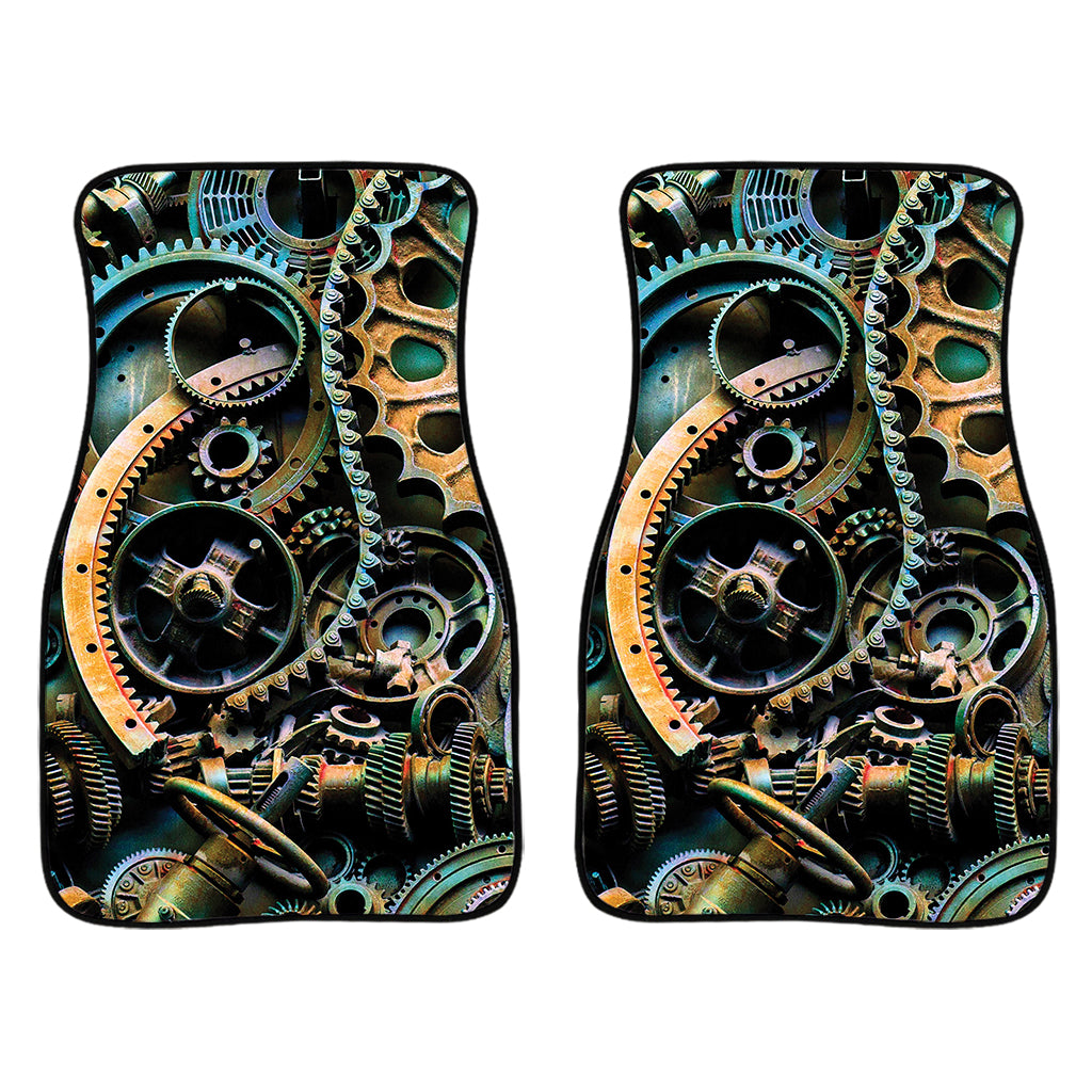 Steampunk Cogs And Gears Print Front Car Floor Mats