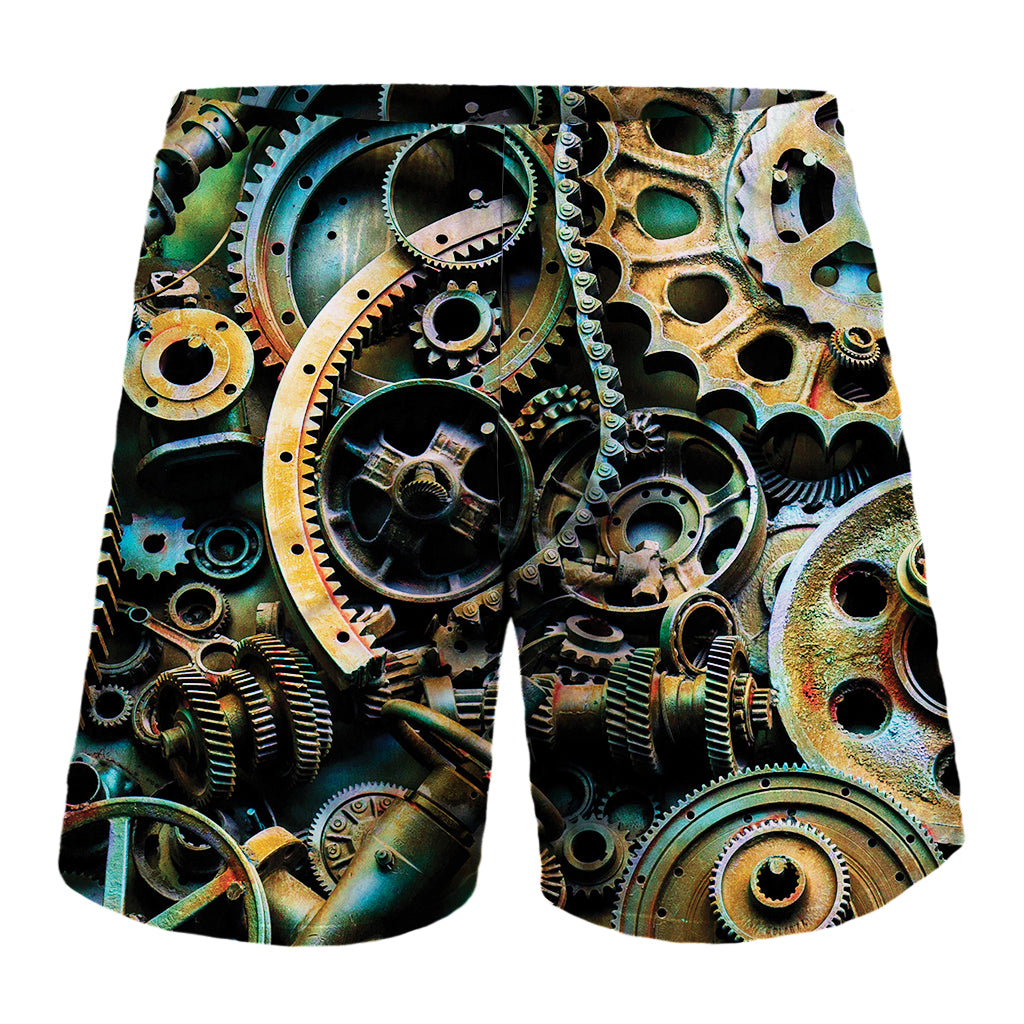 Steampunk Cogs And Gears Print Men's Shorts