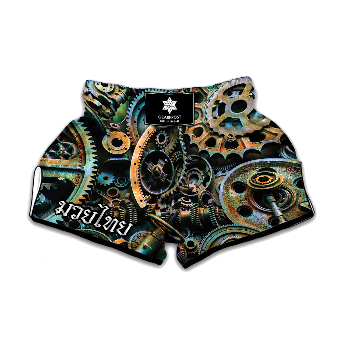 Steampunk Cogs And Gears Print Muay Thai Boxing Shorts