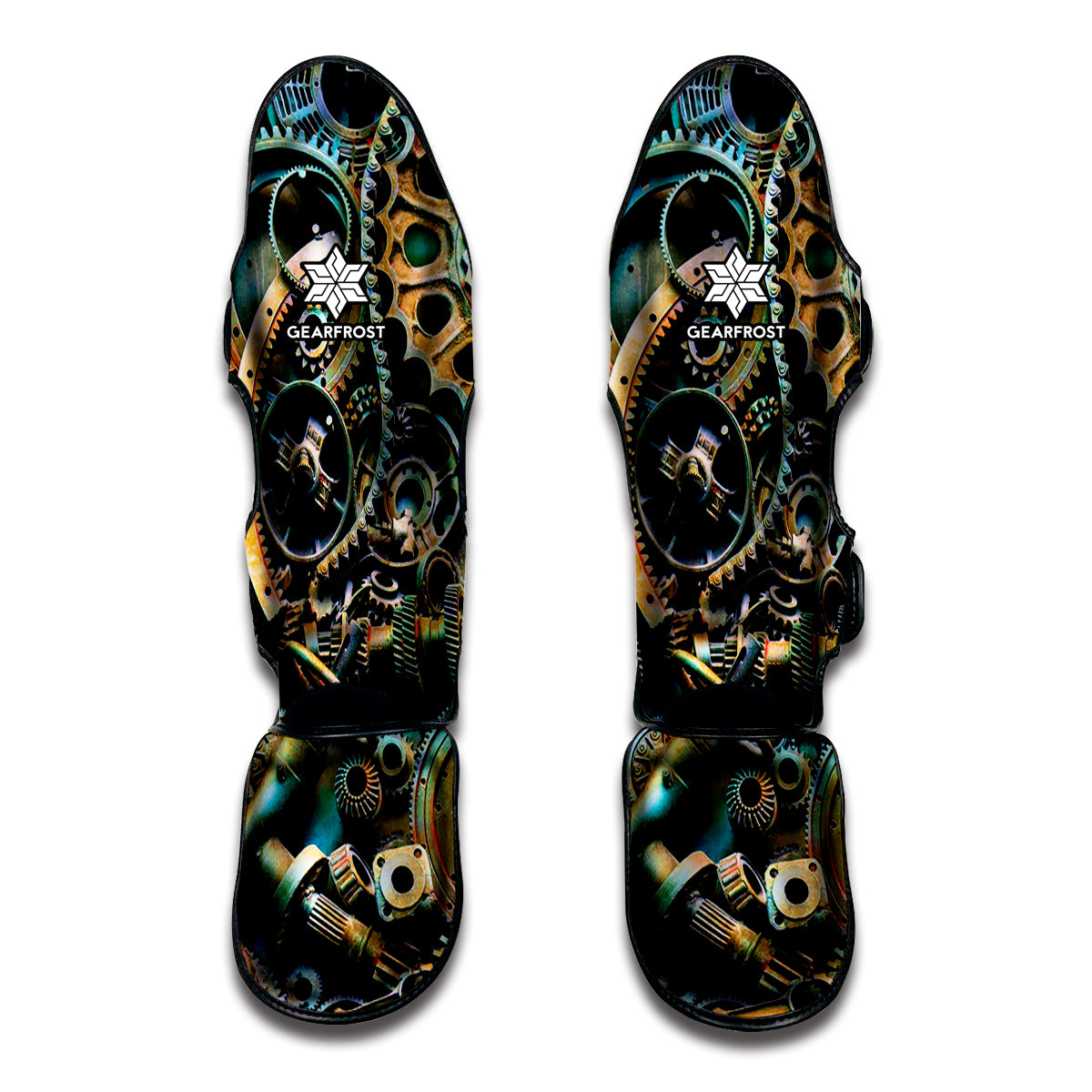 Steampunk Cogs And Gears Print Muay Thai Shin Guards