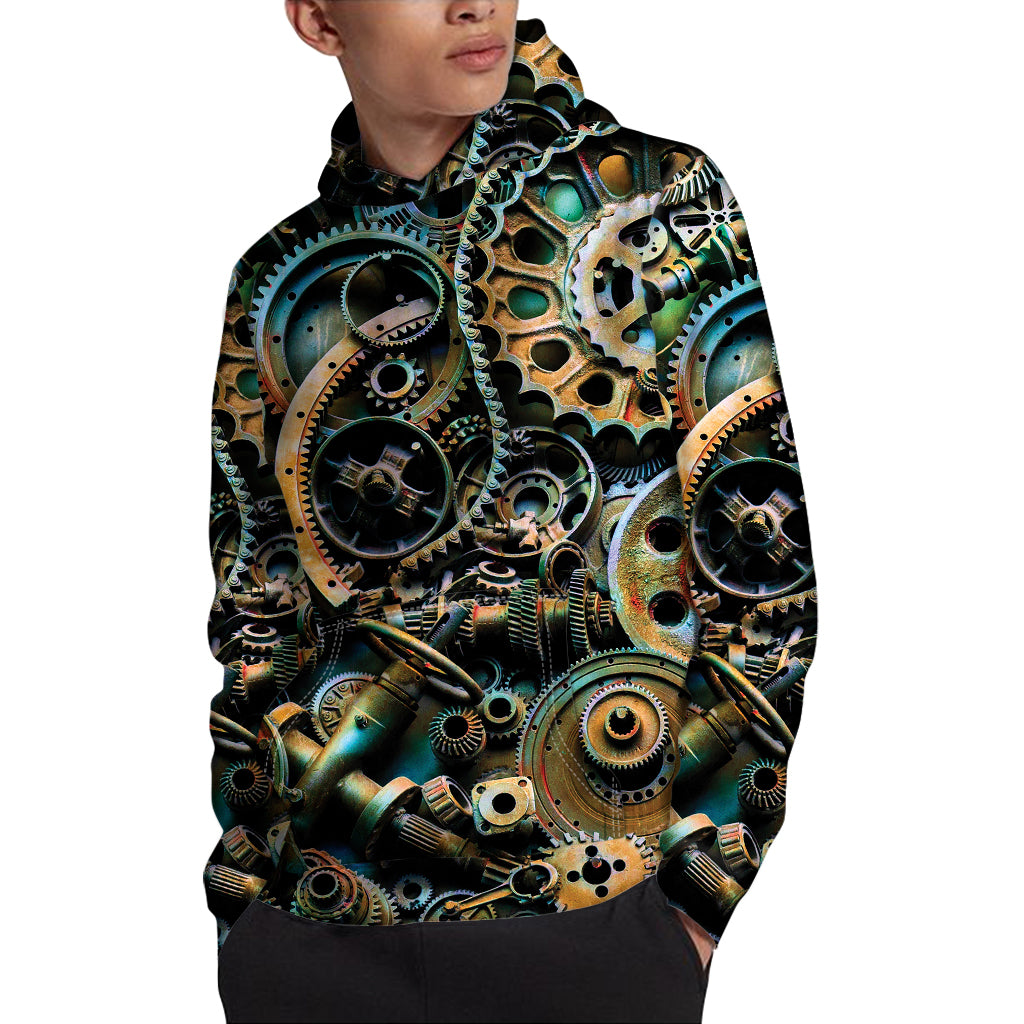 Steampunk Cogs And Gears Print Pullover Hoodie