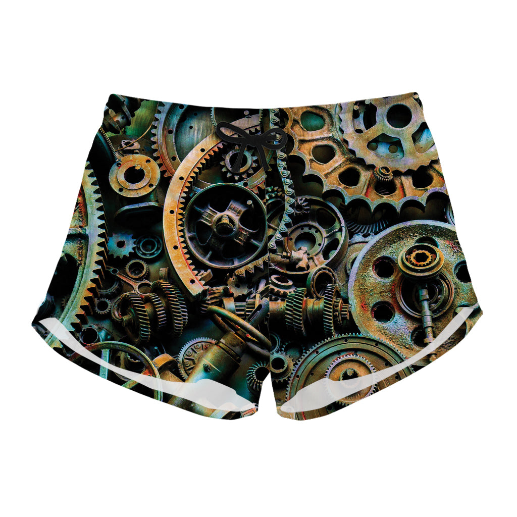 Steampunk Cogs And Gears Print Women's Shorts