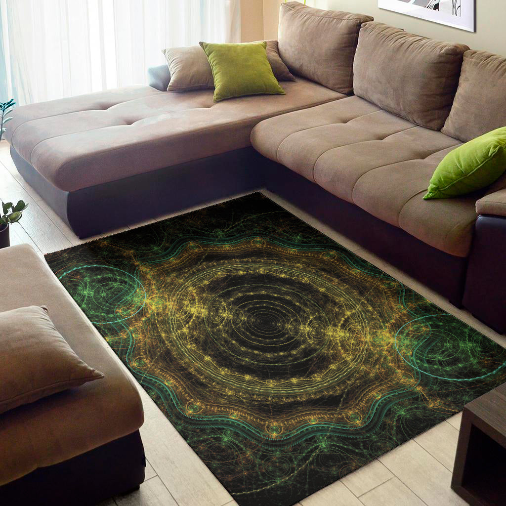 Steampunk Fractal Print Area Rug