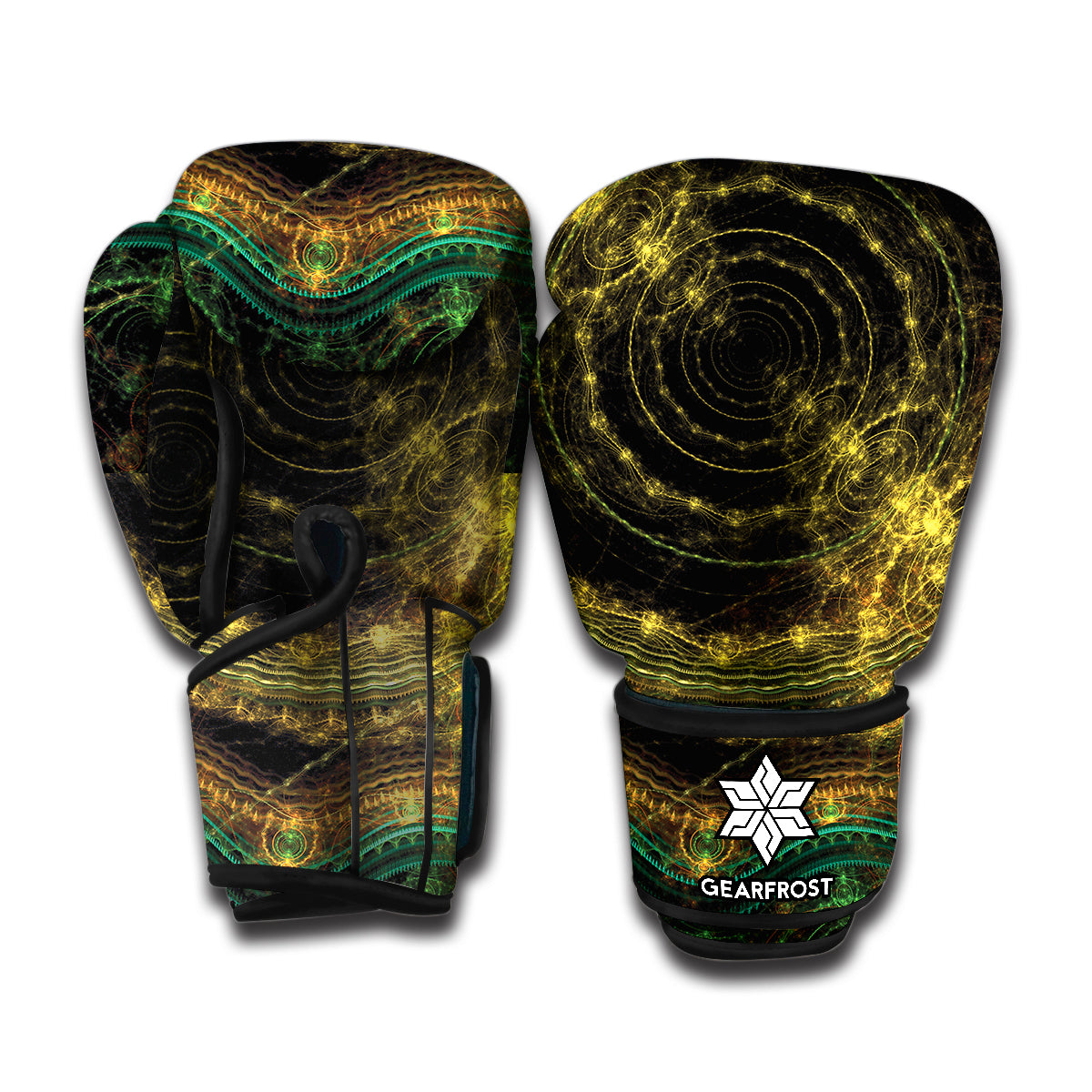 Steampunk Fractal Print Boxing Gloves